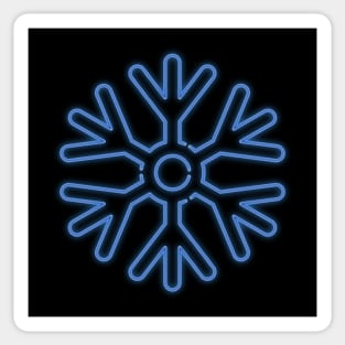 Neon Snowflake Blue Sticker